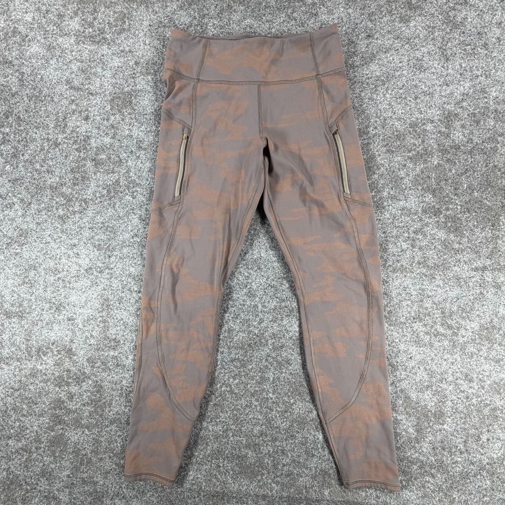 Athleta Rainer Reflective Tight Leggings Womens M Motifs Camo High Waist Comfort